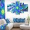 Designart - Huge Light Blue Fractal Flower - Large Floral Canvas Art Print